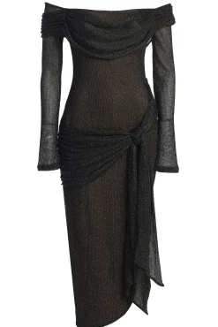 Black Island Elegance Drape Dress*JLUXLABEL Fashion