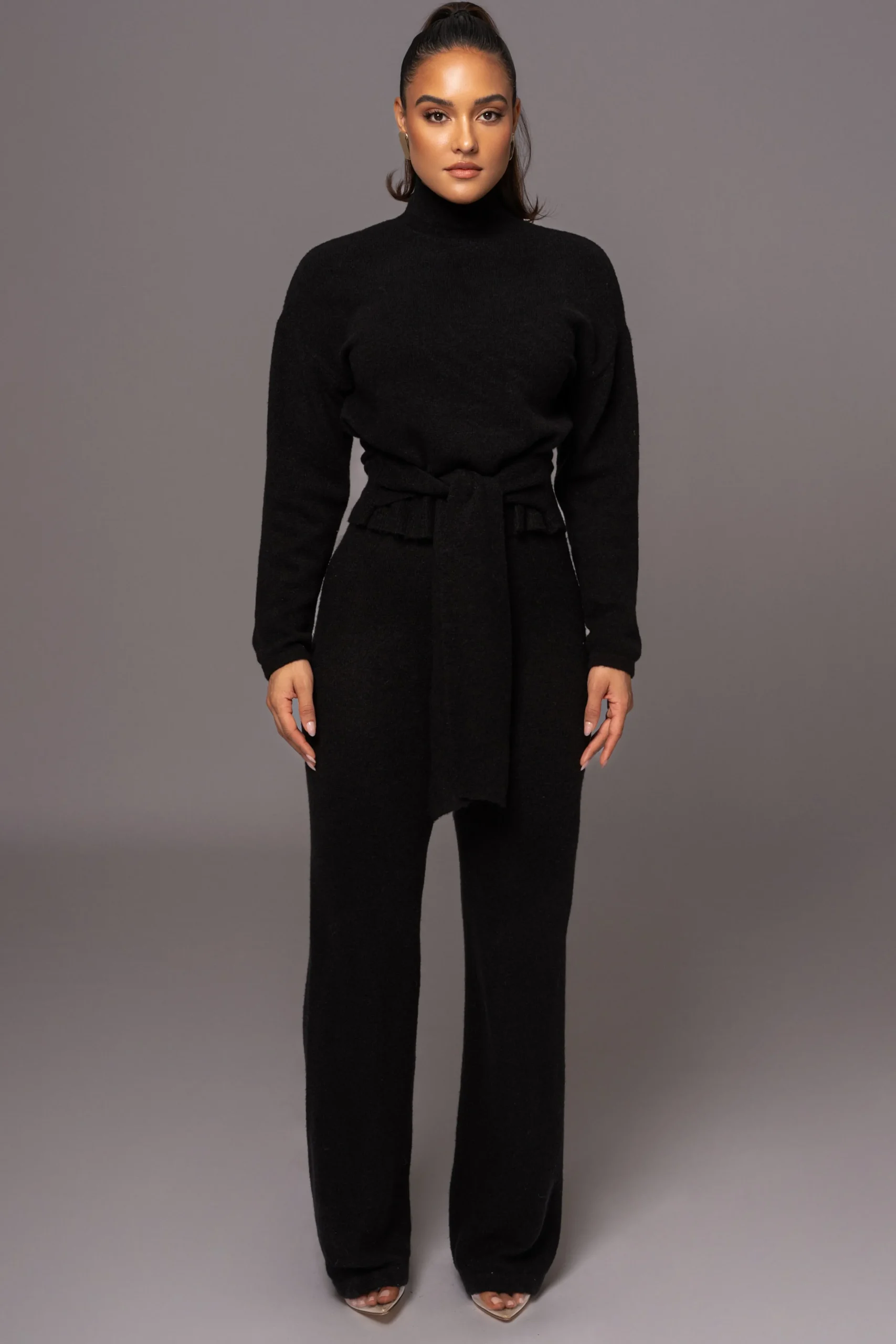 Black Ivy Sweater Knit Pant Set*JLUXLABEL New