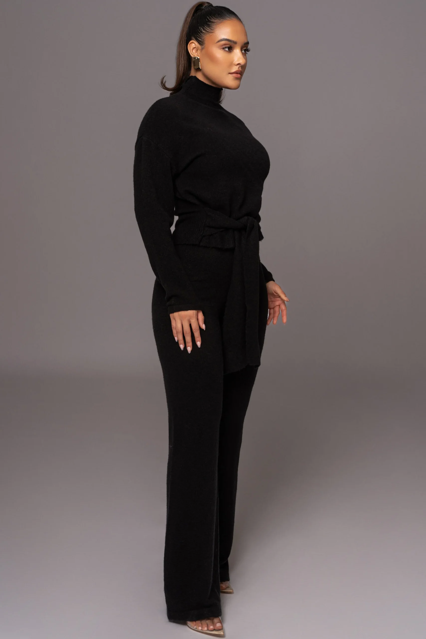 Black Ivy Sweater Knit Pant Set*JLUXLABEL New