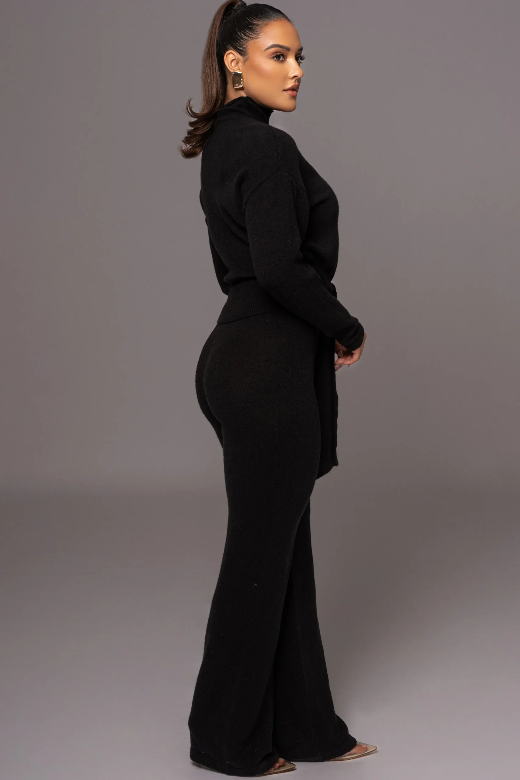 Black Ivy Sweater Knit Pant Set*JLUXLABEL New