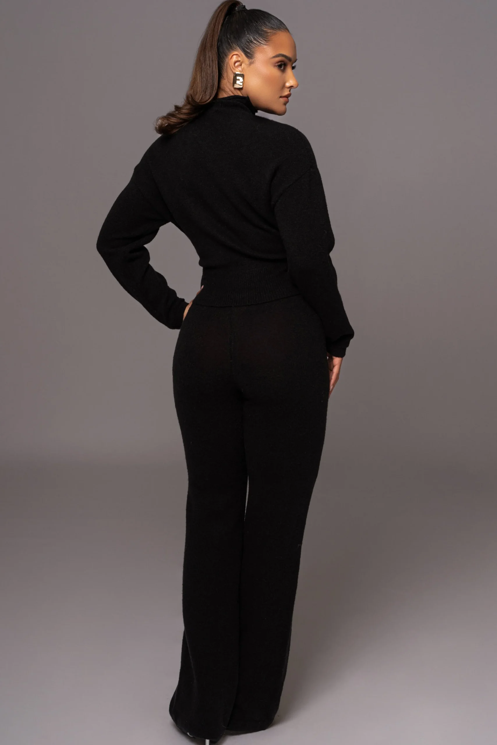 Black Ivy Sweater Knit Pant Set*JLUXLABEL New