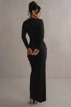Black Jamie Plunge Maxi Dress*JLUXLABEL Sale