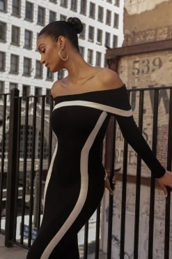 Black Janet Off Shoulder Maxi Dress*JLUXLABEL Hot