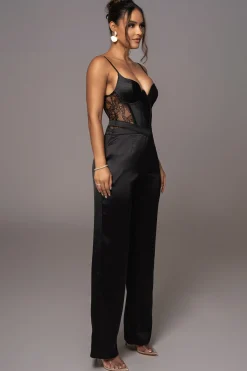 Black Joana Cutout Satin Trousers*JLUXLABEL Hot