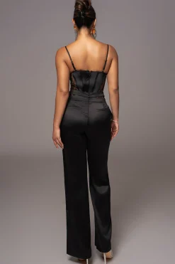 Black Joana Cutout Satin Trousers*JLUXLABEL Hot