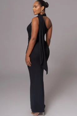 Black Kianna Drape Maxi Dress*JLUXLABEL Sale