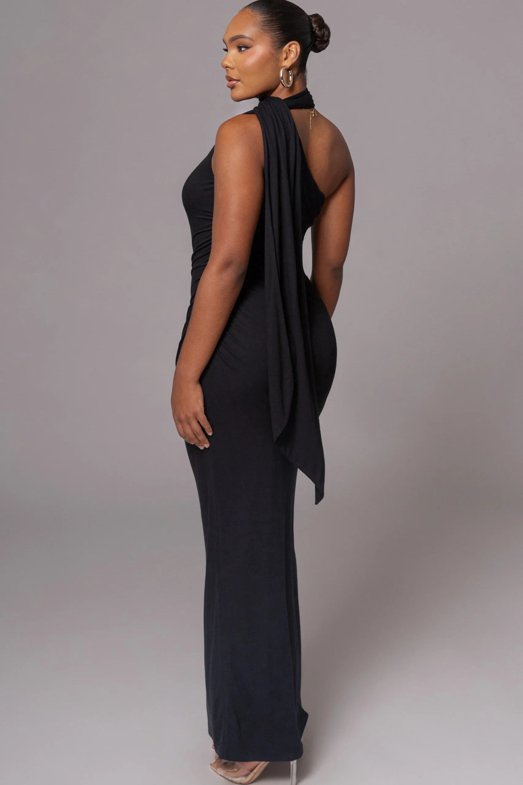 Black Kianna Drape Maxi Dress*JLUXLABEL Sale