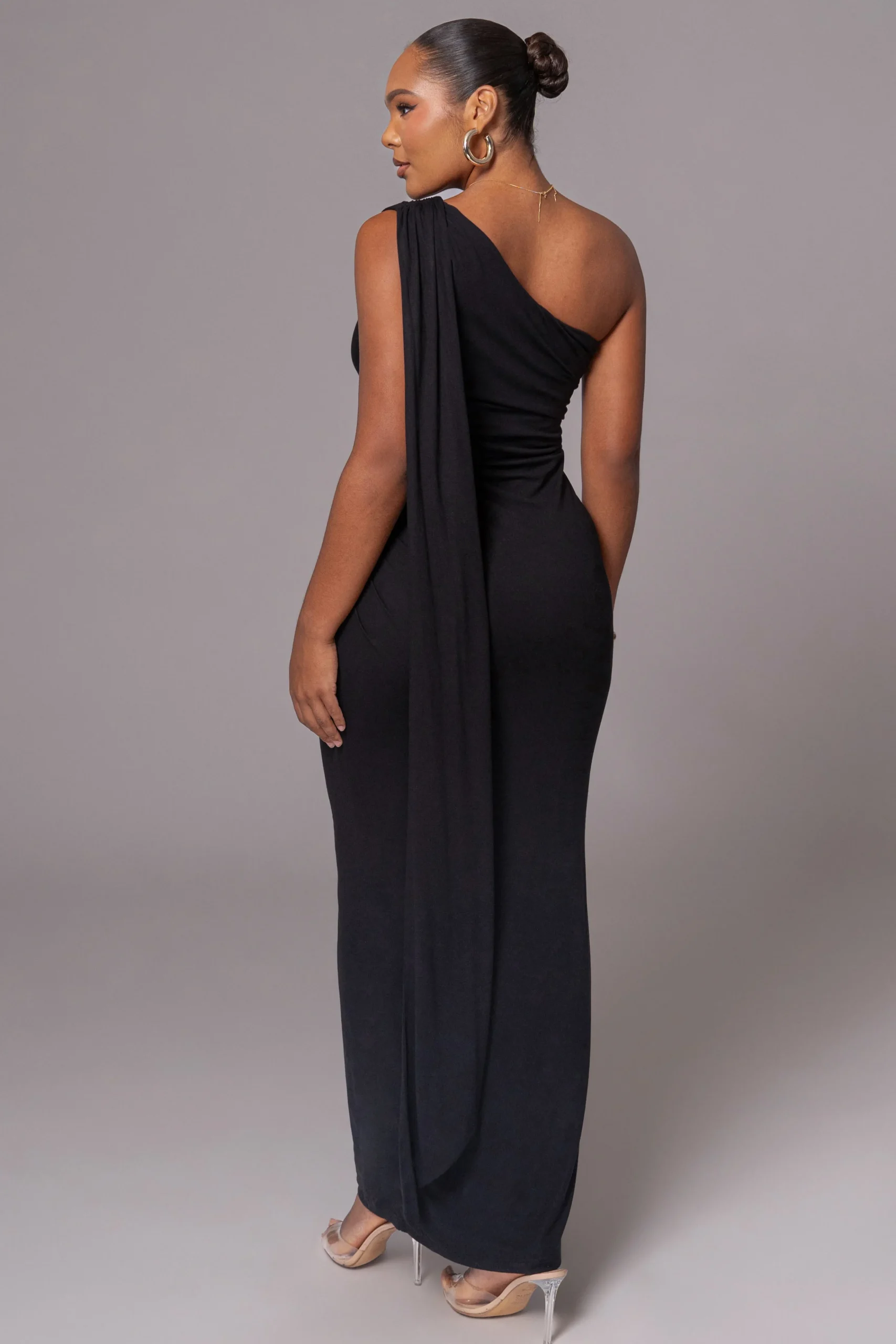Black Kianna Drape Maxi Dress*JLUXLABEL Sale