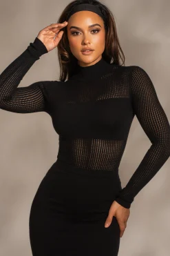 Black Klaudette Knit Bodysuit*JLUXLABEL Discount