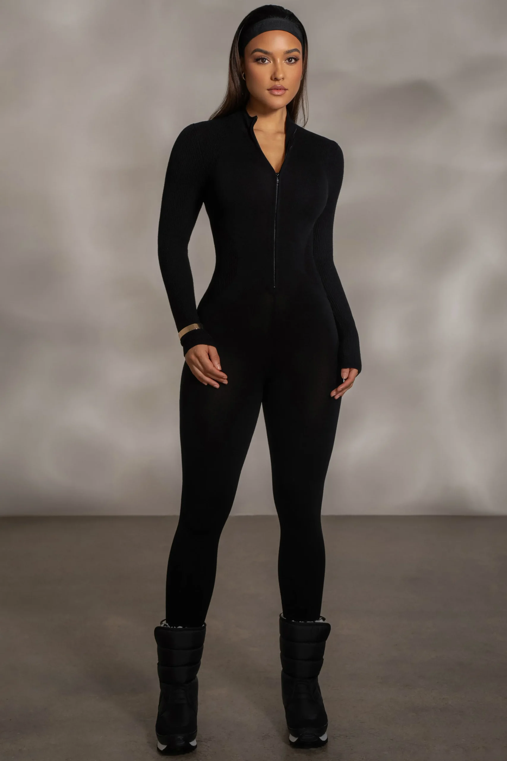 Black Kris Front Zipper Jumpsuit*JLUXLABEL Discount