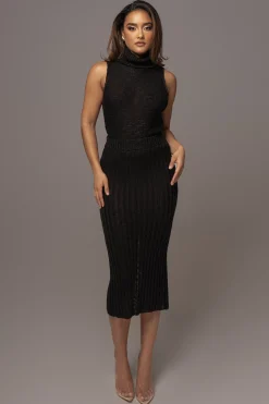 Black Leida Knit Skirt Set*JLUXLABEL Best