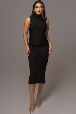 Black Leida Knit Skirt Set*JLUXLABEL Best