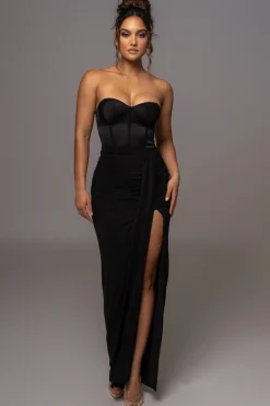 Black Leo Matte Satin Bustier*JLUXLABEL New