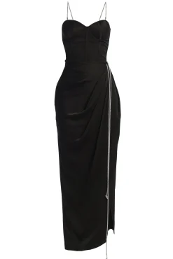 Black Leo Matte Satin Bustier*JLUXLABEL New