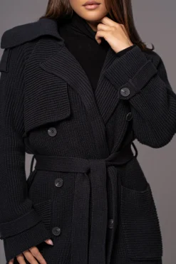 Black Maxinne Knit Coat*JLUXLABEL Hot