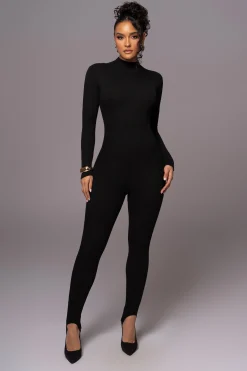 Black Minna Mock Neck Jumpsuit*JLUXLABEL Sale