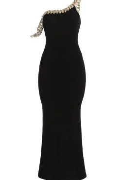 Black Monette Asymmetric Dress*JLUXLABEL Fashion