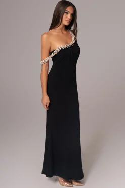 Black Monette Asymmetric Dress*JLUXLABEL Fashion