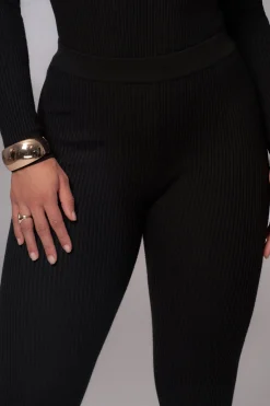 Black Naaya Ribbed Leggings*JLUXLABEL New