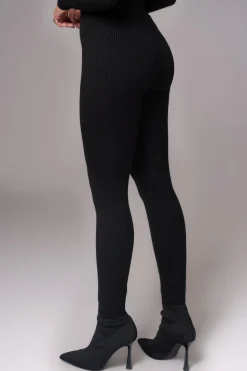 Black Naaya Ribbed Leggings*JLUXLABEL New