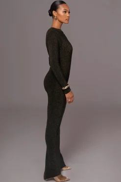 Black Night Shimmers Asymmetrical Maxi Dress*JLUXLABEL Hot