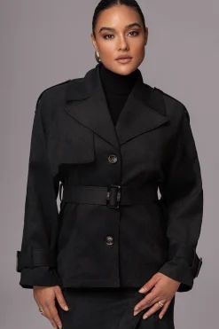 Black Nightfall Suede Jacket*JLUXLABEL Discount