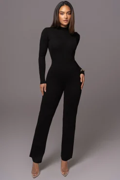 Black Noel Sweater Knit Jumpsuit*JLUXLABEL New