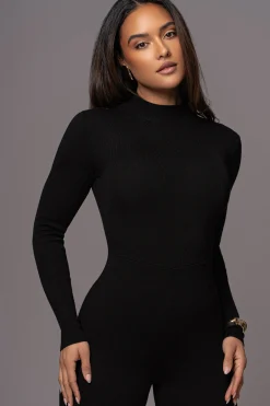 Black Noel Sweater Knit Jumpsuit*JLUXLABEL New