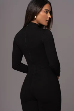 Black Noel Sweater Knit Jumpsuit*JLUXLABEL New