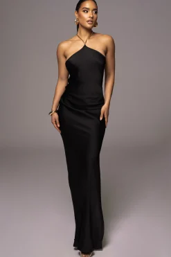 Black Novara Halter Maxi Dress*JLUXLABEL Fashion