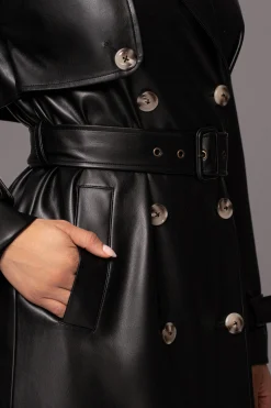 Black Odin Faux Leather Coat*JLUXLABEL Sale