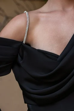 Black One And Only Satin Dress*JLUXLABEL Clearance