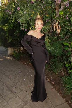 Black One And Only Satin Dress*JLUXLABEL Clearance