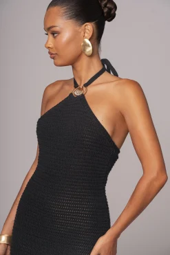 Black Overseas Halter Maxi Dress*JLUXLABEL New