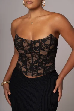 Black Rosemere Lace Top*JLUXLABEL Clearance