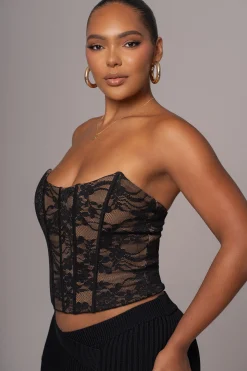 Black Rosemere Lace Top*JLUXLABEL Clearance