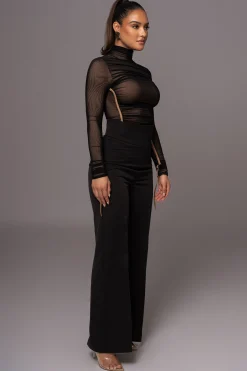 Black Santiana Turtleneck Top*JLUXLABEL Clearance