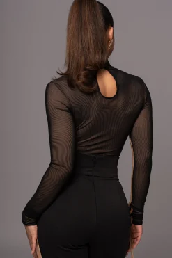 Black Santiana Turtleneck Top*JLUXLABEL Clearance