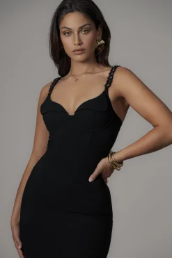 Black Secret Hideout Linen Dress*JLUXLABEL Online