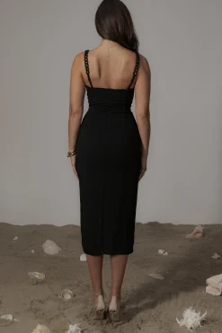 Black Secret Hideout Linen Dress*JLUXLABEL Online