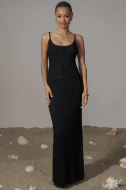 Black Serena Ribbed Skirt Set*JLUXLABEL Outlet