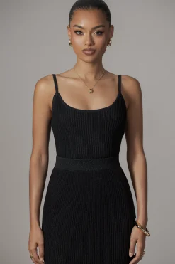 Black Serena Ribbed Skirt Set*JLUXLABEL Outlet