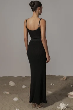 Black Serena Ribbed Skirt Set*JLUXLABEL Outlet