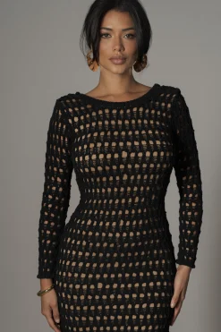 Black Serene Wonders Crochet Dress*JLUXLABEL Sale