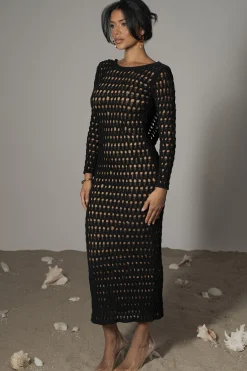 Black Serene Wonders Crochet Dress*JLUXLABEL Sale