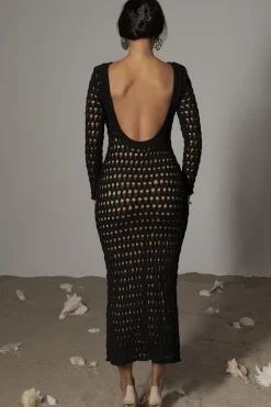 Black Serene Wonders Crochet Dress*JLUXLABEL Sale