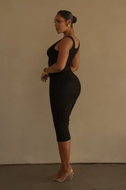 Black Shift Of Feelings Midi Dress*JLUXLABEL Best