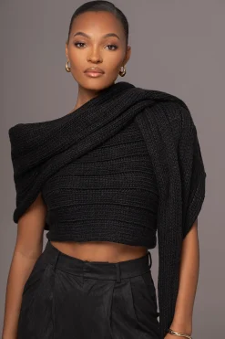 Black Soft Life Cable Knit Sweater Top*JLUXLABEL Best