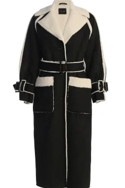 Black Suede And Sherpa Reversible Coat*JLUXLABEL New