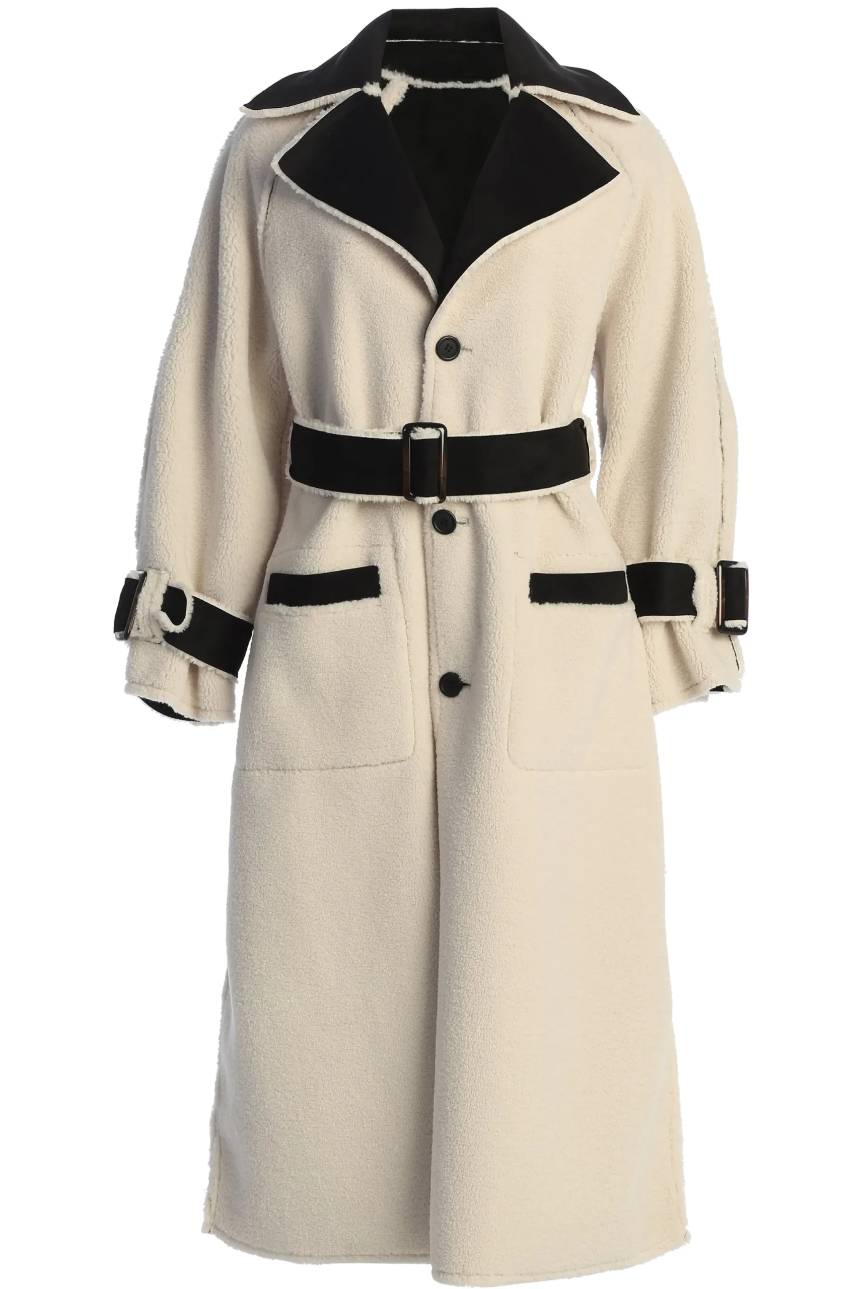 Black Suede And Sherpa Reversible Coat*JLUXLABEL New